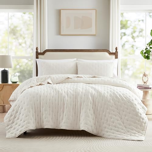 HORIMOTE HOME Quilt Set Twin Size(68" x 86"), Beige
