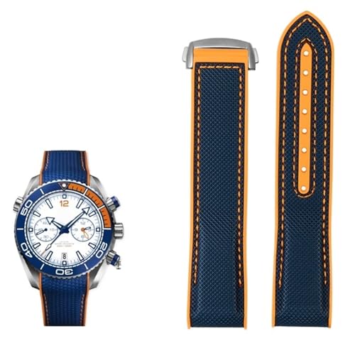 Bracelet de montre en caoutchouc SAAWEE 20mm 22mm noir pour Omega Seamaster