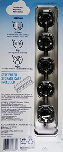 Image of Febreze Mixed Scents Air Freshener, 5 Car Vent Clips, 5 Count (Pack of 1)