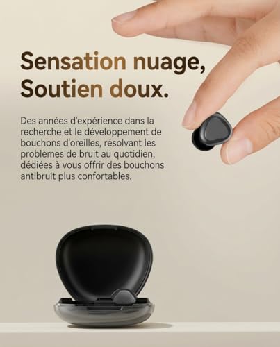 Bouchons d'oreille pour dormir - 28dB, Bouchons d'oreilles anti-bruit réutilisables en silicone, Super confortables, Parfaits pour sommeil, moto, concert, avion et travail. Avec embouts en S/M/L – vue 3