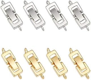 SUPERFINDINGS 12pcs Silver Golden Brass Fold Over Cord Ends 24mm Terminators Crimp End Tips with Lobster Claw Clasps for Jewelry Making Bracelet Necklace