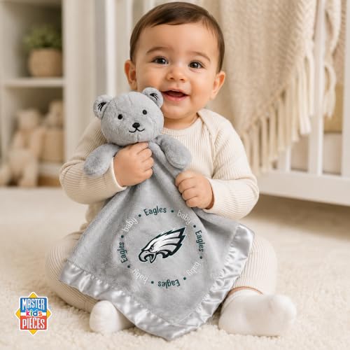 Image of Baby Fanatic NFL Baby Security Blanket Bear Snuggle Toy for Newborn Boy Girl Unisex Stuffed Animal Officially Licensed- -Philadelphia Eagles