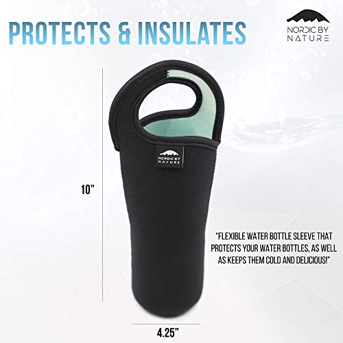 Nordic By Nature Neoprene Lunch Bag For Women, Men & Kids Extra Thick Insulated Neoprene Lunch Tote With Water Bottle Sleeve Durable Reusable Machine Washable Extra Pocket Ykk Zippers (Turquoise) #TOP4