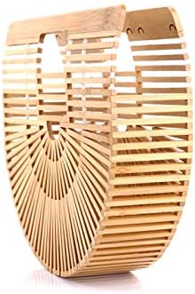 Rattan Bag, Women Bamboo Handbag Basket Bag Handmade Tote Bag Top Handle Bag Straw Spring Summer Sea Beach Bag