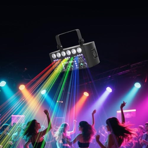 Partylicht Led Mit Fernbedienung FüR Discokugel Beleuchtung Partyleuchte 27LumièRes Disco Dj Schwarz 22 * 10 * 9.5Cm Halloween Weihnachten Klub Party Feiertage
