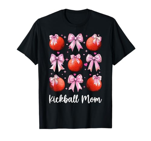 Kickball Mom Mama Mother's Day Coquette Bow T-Shirt