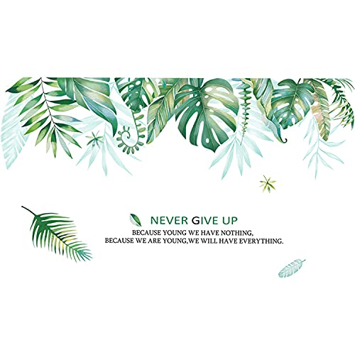 Green Tropical Leaves Wall Decal, Nature Palm Tree Leaf Plants Wall Sticker Cactus Diy Art Murals, Fresh Leaves Wall Decor For Bedroom Living Room Classroom Offices Home Decoration (Style 21) #TOP5