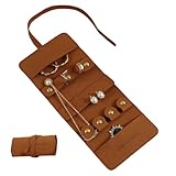 Bvizyelck Rollo Organizador de Joyas,Rollo de Joyas de Viaje,Organizador portátil en rollo de joyería de gran capacidad - organizadora que ahorra espacio para madres y abuelas para pendientes,