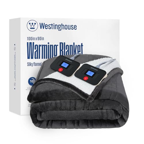 Westinghouse Electric Blanket King, Heated Blanket King Size with 10 Heating Levels and 1 to...