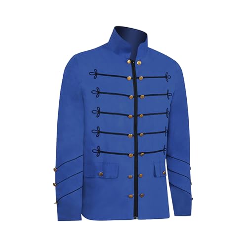 Cambkatl Men's Vintage Drummer Military Jacket Steampunk Gothic Victorian Frock Coat Uniform Halloween Costume