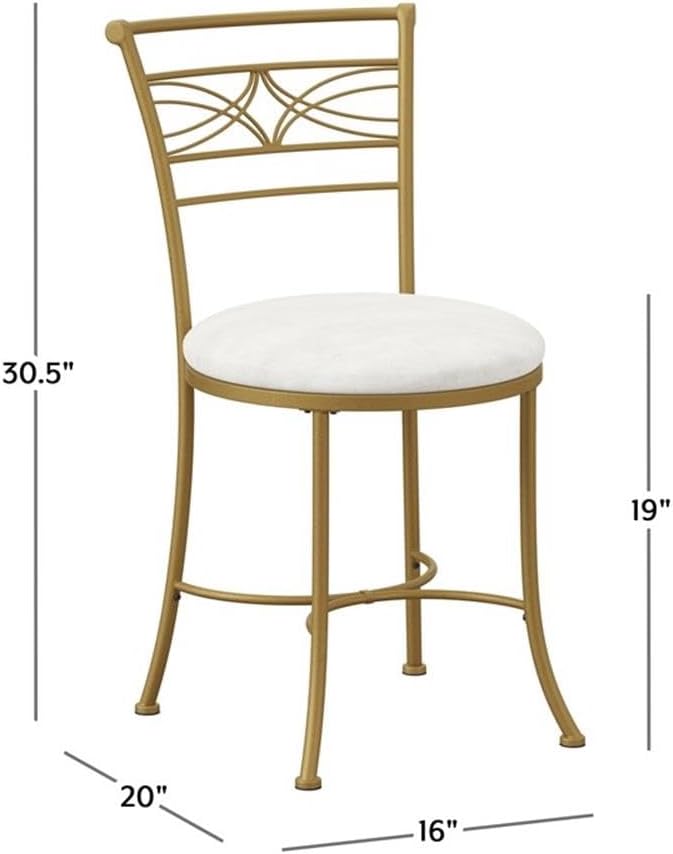 Hillsdale Dutton Vanity Stool, Gold
