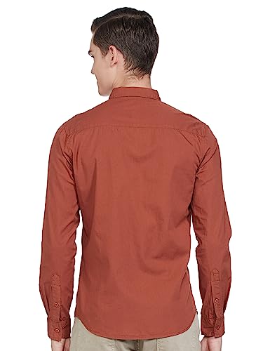 Image of The Indian Garage Co Men Slim Fit Solid Full Sleeves Cutaway Collar Casual Shirt
