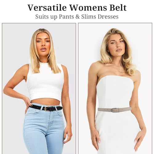 JIEDE Women's Suede Belt Boho Vintage Fashion Belt for Women Adjustable Ladies Waist Belt (Suede-Grey/width28mm, M - Fits Waist 33''-37'') by JIEDE - Used condition - Image 6