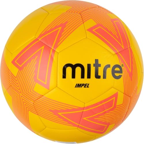 Mitre Impel L30P Fußball | Extrem trsapazierfähig | formbeständig Fußball, Gelb/Orange, 5