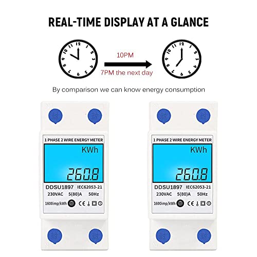 Lianai Medidor de energia elétrica digital monofásico Medidor de eletricidade em trilho DIN Medidor