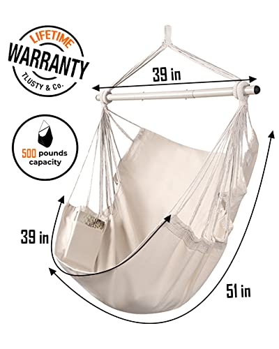 Lulladle Hammock Chair Hanging Rope Swing - Hammock Chair Bedrooms - Swing Chair Indoor - Hanging Chair Outdoor - Max Weight 500 Lbs #TOP3