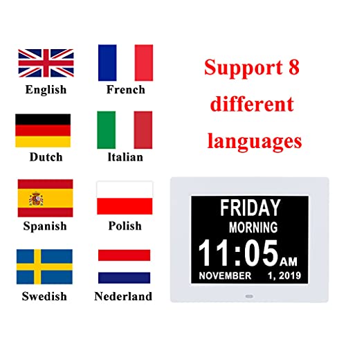 Ssini Clock With Day And Date For Elderly,Dementia Clock Large Digital Calendar Clock For Seniors Alzheimers Products Clocks White #TOP4