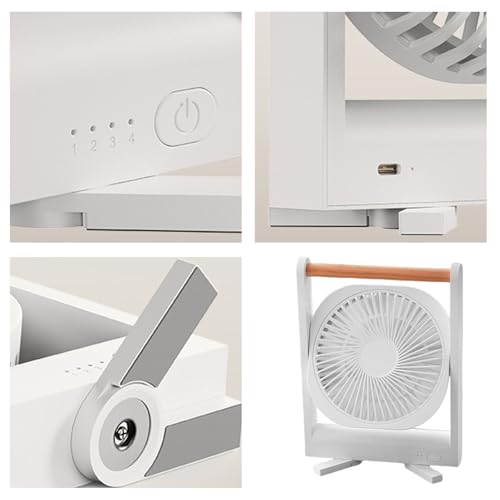 Petit ventilateur de table portable USB à vitesses réglables silencieux - 6