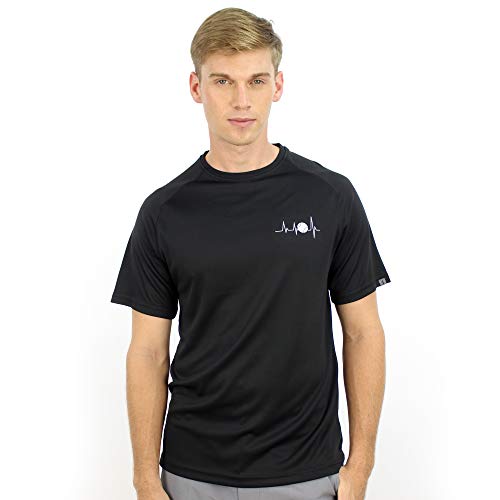 Savalino Men's Tennis T-Shirt Athletic Casual Workout Gym Training M Black #TOP3