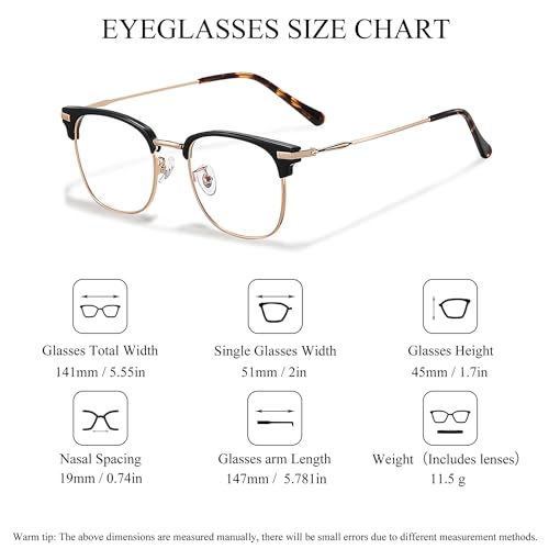 Image of SooGree Blue Light Blocking Glasses Men Women Anti Blu-Ray Clear Gaming Glasses Half Frame UV 400 Anti Eyestrain Computer