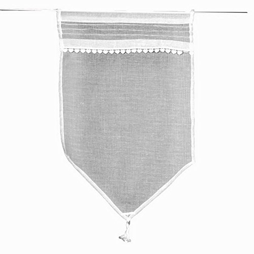 Simla - Rideau Brise bise Voilage Blanc - Monet Blanc - 60 x 90 cm