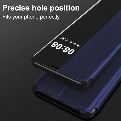 Étui à rabat pour Samsung Galaxy S21 Ultra en cuir bleu - 5