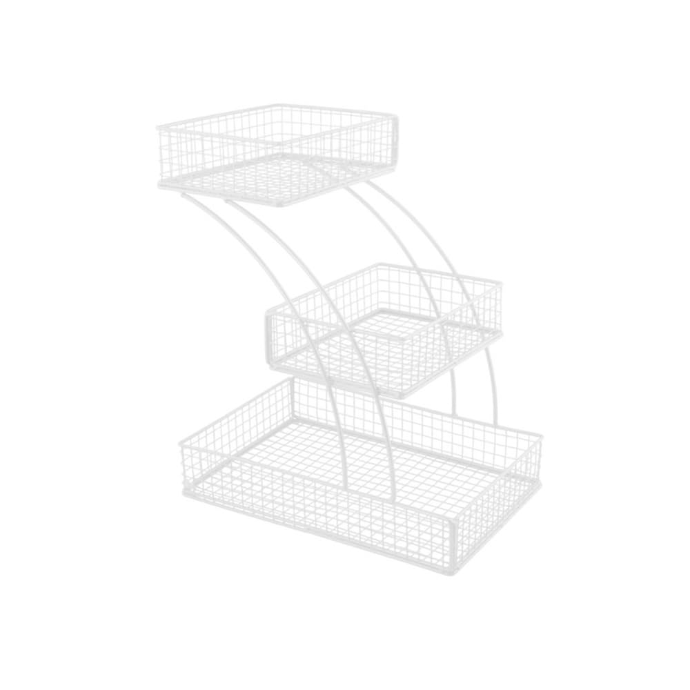 Fzl02068lm White Fruit Bowl 3 Tier Fruit Basket Bowl Iron Vegetable For Kitchen Counter Wire Versatile(White)