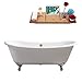 71" Cast Iron R5240CH-CH Soaking Clawfoot Tub and Tray with External Drain