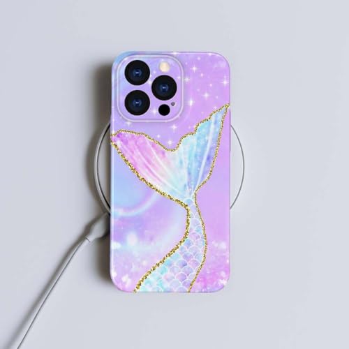 Coque iPhone 15 Pro Max pour filles motif queue de sirène idée cadeau idéal - 5
