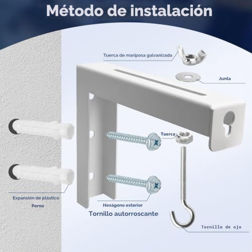 Miniatura 5 de Irenwarl Soporte Universal De Pared Para Proyector, Soporte De Pared, Soporte De Pared Para Proyector, Soportes En L Para La Pantalla De Proyección, Completo Con Accesorios