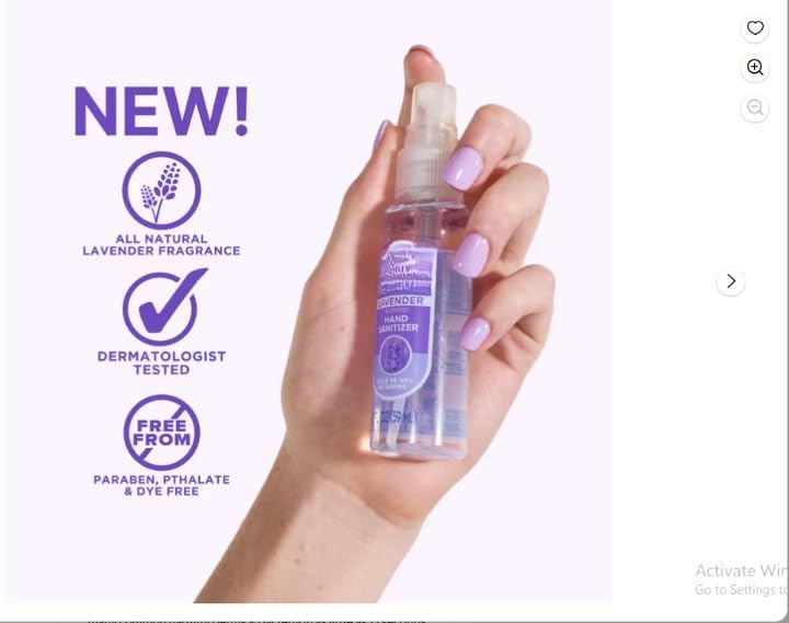 NEW GA-RM Hand Sanitizer Spray, Plant Based Alcohol, Hypoallergenic, Lavender Scent, 2 fl oz(1pack) image 3