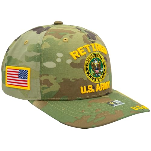 Image of Retired US Army Veteran Hat Official Licensed Army Hat, Adjustable Baseball Cap for Men Tactical Hat