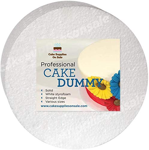 14" Round Cake Dummy 5" High Foam Cake Dummies Polystyrene Dummy for Wedding Birthday Cakes Crafting Modeling Art Project Displays