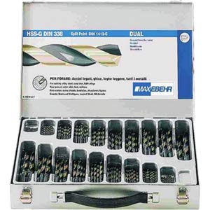 Set di 124 punte HSS-G corte in valigetta - DIN338, codolo cilindrico