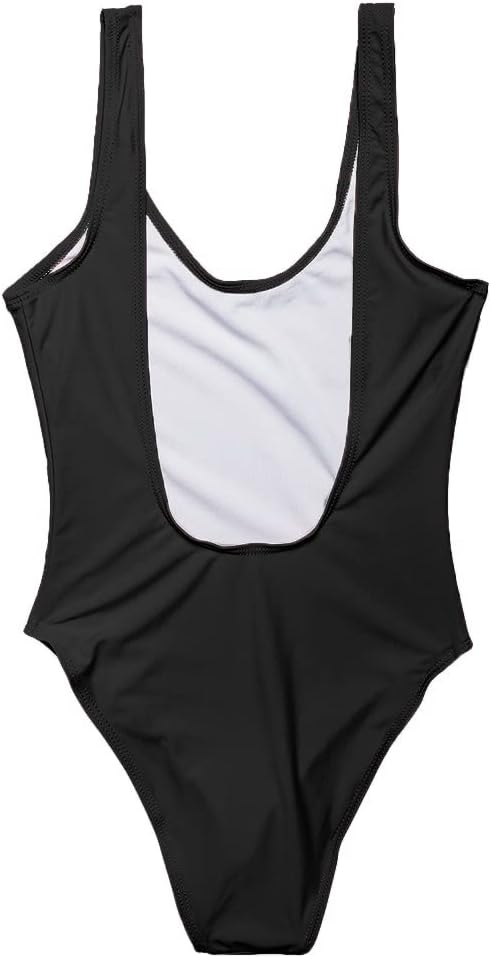 YELAIVP Women's Retro Scoop Neck Padded One Piece Swimsuits High Cut Low Back Bathing Suits Swimwear - Image 5