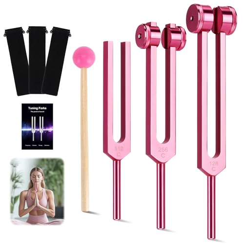 Diapason 128 Hz rose et fréquences de guérison pour apaiser le stress mental