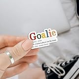 3Pcs Goalie Definition Sticker The Craziest Player on the Team Gift for Hockey Sports Goalie Definition Stickers Insane Brave Player Who Saves the Day Decal for Laptop Water Bottle Phone Case Car 3"