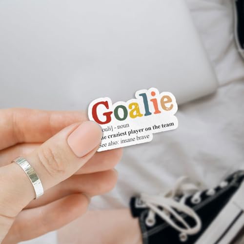 3Pcs Goalie Definition Sticker The Craziest Player on the Team Gift for Hockey Sports Goalie Definition Stickers Insane Brave Player Who Saves the Day Decal for Laptop Water Bottle Phone Case Car 3"