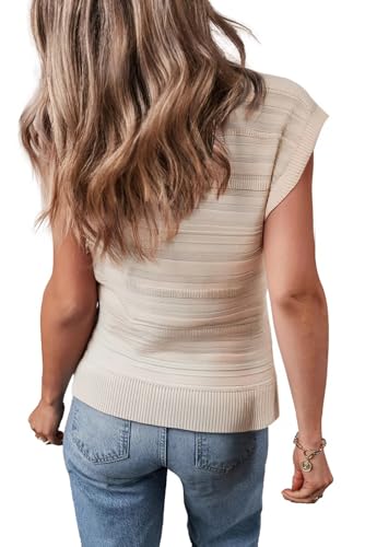Image of Hody Lovy Women's Sweater Vest Striped Pullover Tank Top Mock Neck Sleeveless 2025 Trendy Summer Fall Casual Clothes