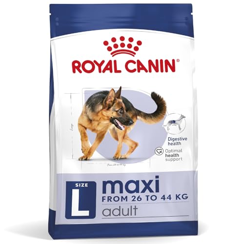 Royal Canin Maxi Adult | 4 kg | Alleinfuttermittel für Hunde großer Rassen | Omega -3 Fettsäuren für Haut und Fell | Abgestimmter Energiegehalt und angepasste Krokettengröße