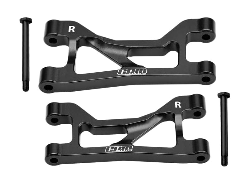 Aluminum 7075 Alloy Rear Upper Suspension Arms for Traxxas 1/16 Mini Maxx 4WD RTR Brushless Monster Truck 107154-1 Upgrades - Black