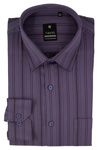 Image of 7-DAYS Premium Men's Formal Shirts - Cotton, Self-Design, Full Sleeve, Regular Fit, with Pocket, Stylish Office Shirts for Men