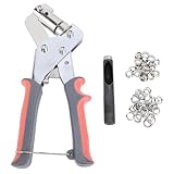 ANKROYU 3/8 Inch Professional Grommet Kit with Pliers and 500 Silver Eyelets Tool Set for Leather Fabric Tarps Craft Projects and Industrial Use Orange Gray