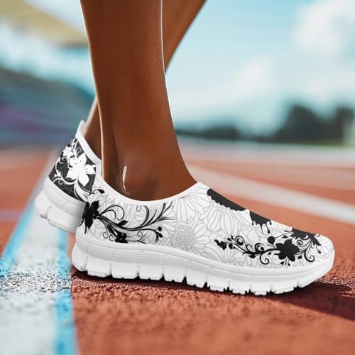 Boho Floral Animal Print Slip on Loafers for Women Running Sneakers Casual Sport Shoes No Laces Hands Free Shoes2