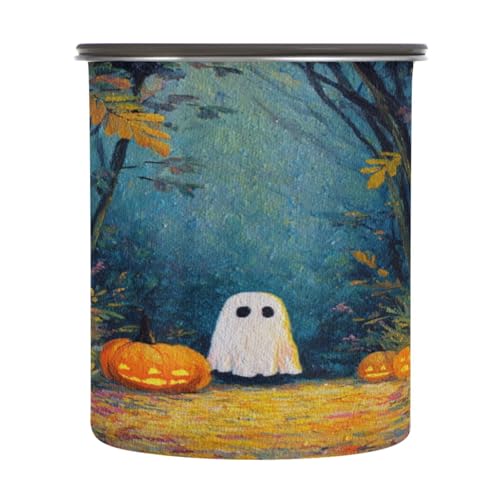 Recipiente para café con arte de fantasma de Halloween 500 ml