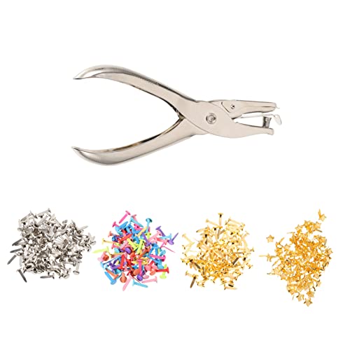 Gadpiparty 4 Packs of Colorful Two-Legged Nail Punch Craft Pastel Hole Puncher for Scrapbooking Card Making DIY Crafts