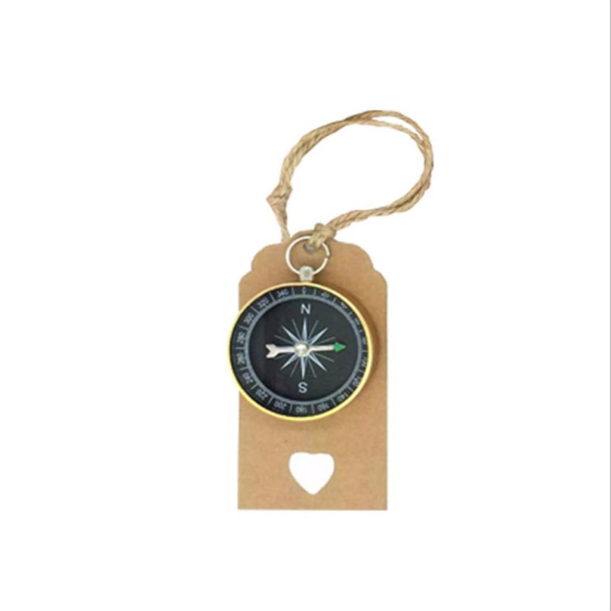 30 Set Bomboniere Matrimonio Tema Viaggio Bussola in Metallo e Etichette in Carta Kraft, Augurare Un Viaggio Sicuro, Decorazione per Party e Showers