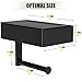 Matte Black Toilet Paper Holder Wall Mounted with Shelf & Wipes Storage – Stainless Steel SUS304 Modern Toilet Tissue Roll Holder for Bathroom, Kitchen – Adhesive and Screw Installation