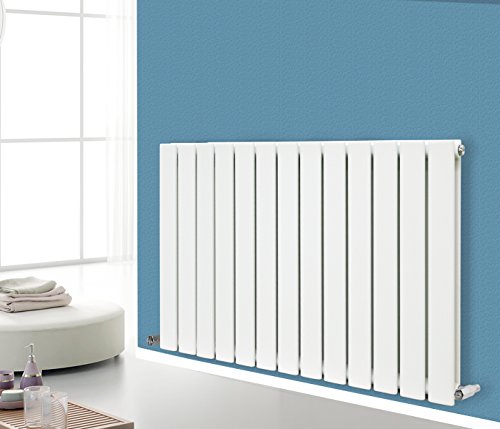 NRG 600x884 Horizontal Flat Panel Designer Radiator Bathroom Heater Central Heating Rad Double Column Gloss White