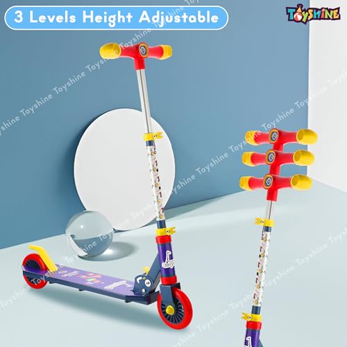 Image of Toyshine Jumbo 2 Wheel Runner Scooter with Anti Slip ABS Base Aluminium Structure Height Adjustable Handlebar Foldable Max Load 50kg for Boys and Girls Ages 4 and Above - Blue